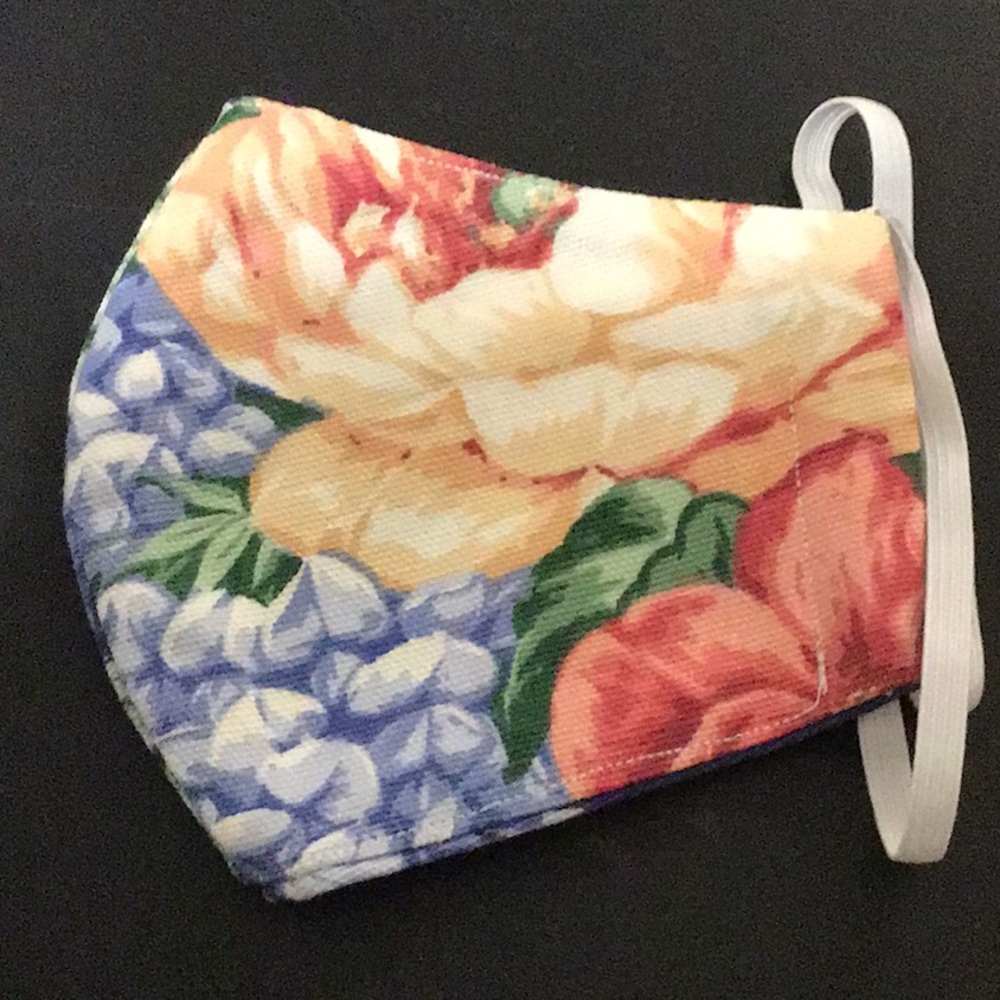 Blue, floral face mask